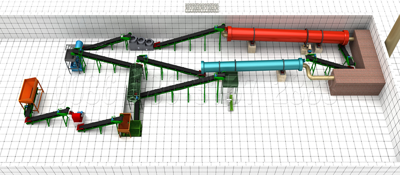 Processing machines for organic manure production plant