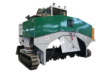 Windrow poultry litter compost machinery